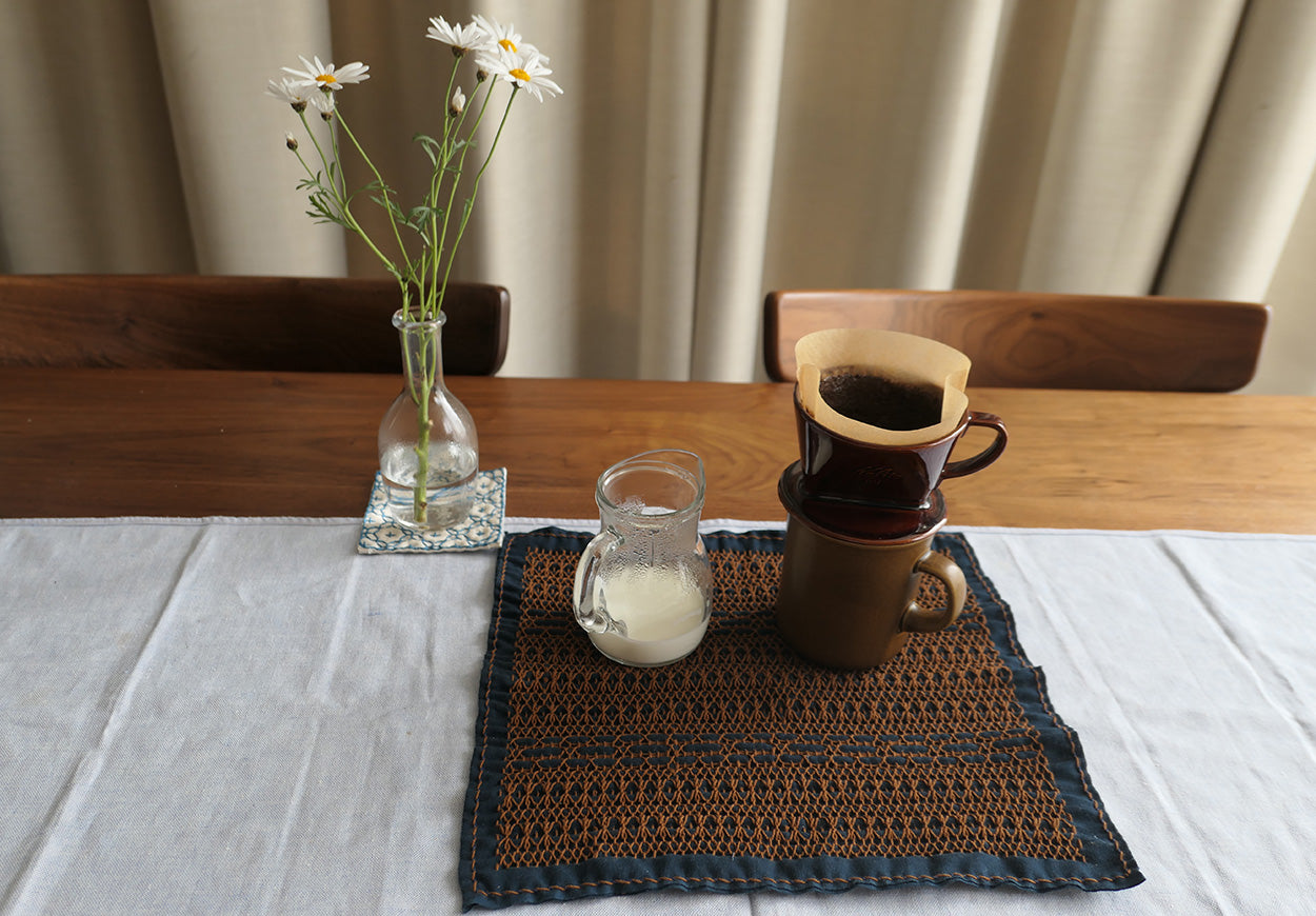 사시코 매트 _인디고 브라운 멀티 키코(거북이) 커피 후킨