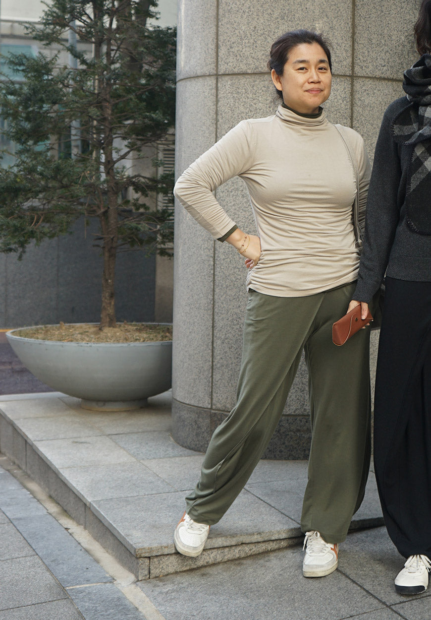 저지 랩팬츠 (다크올리브)