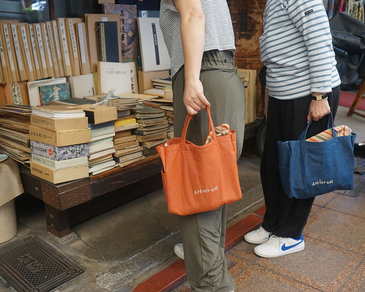 오카야마 블루 데님 스몰 토트백 세트 (가방+안경케이스+손수건)