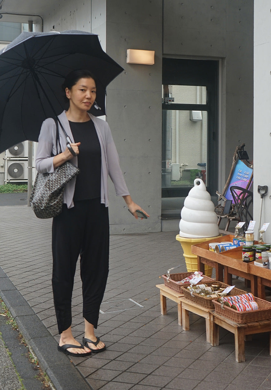 강연 저지 오리가미 턱팬츠 (블랙)