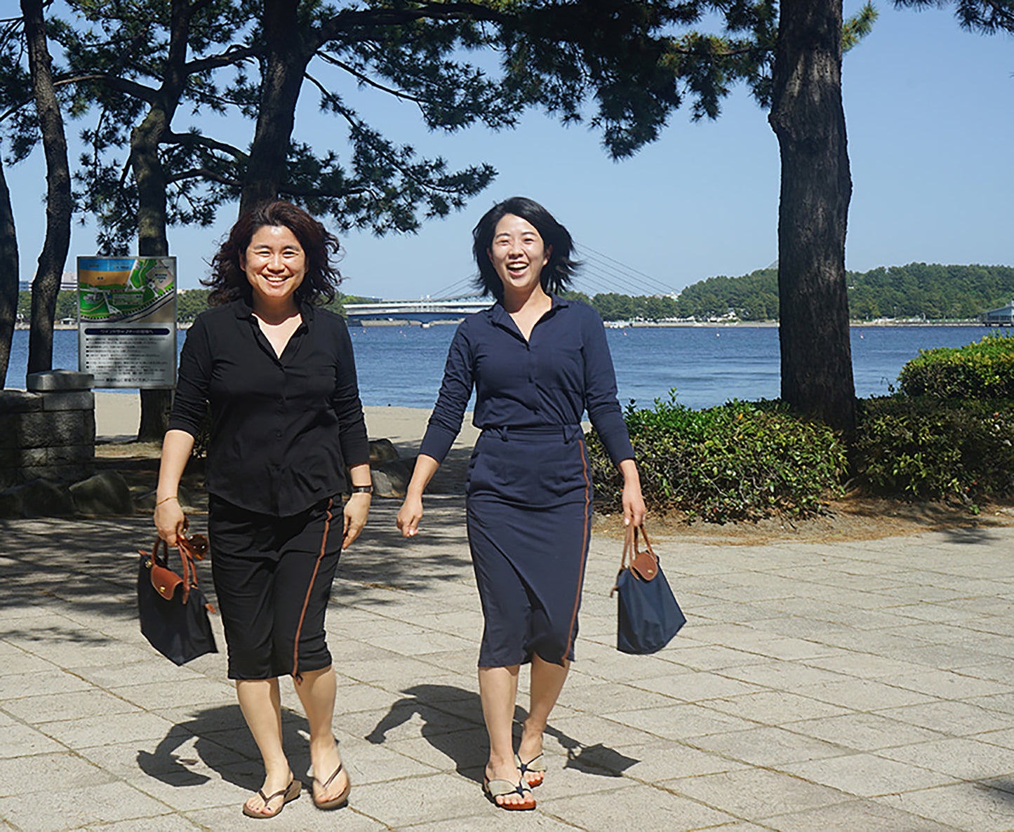 저지 언밸런스 엣지 스커트 (네이비)