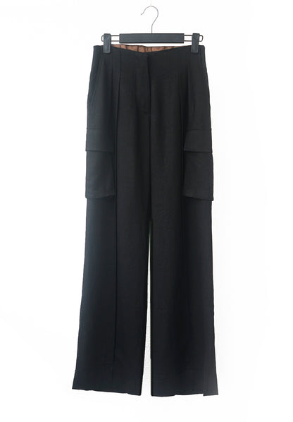 리넨 카고 턱팬츠 (블랙)