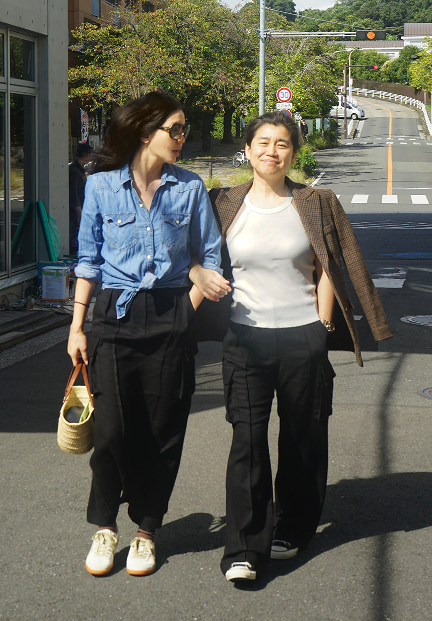 리넨 카고 롱스커트 (블랙)