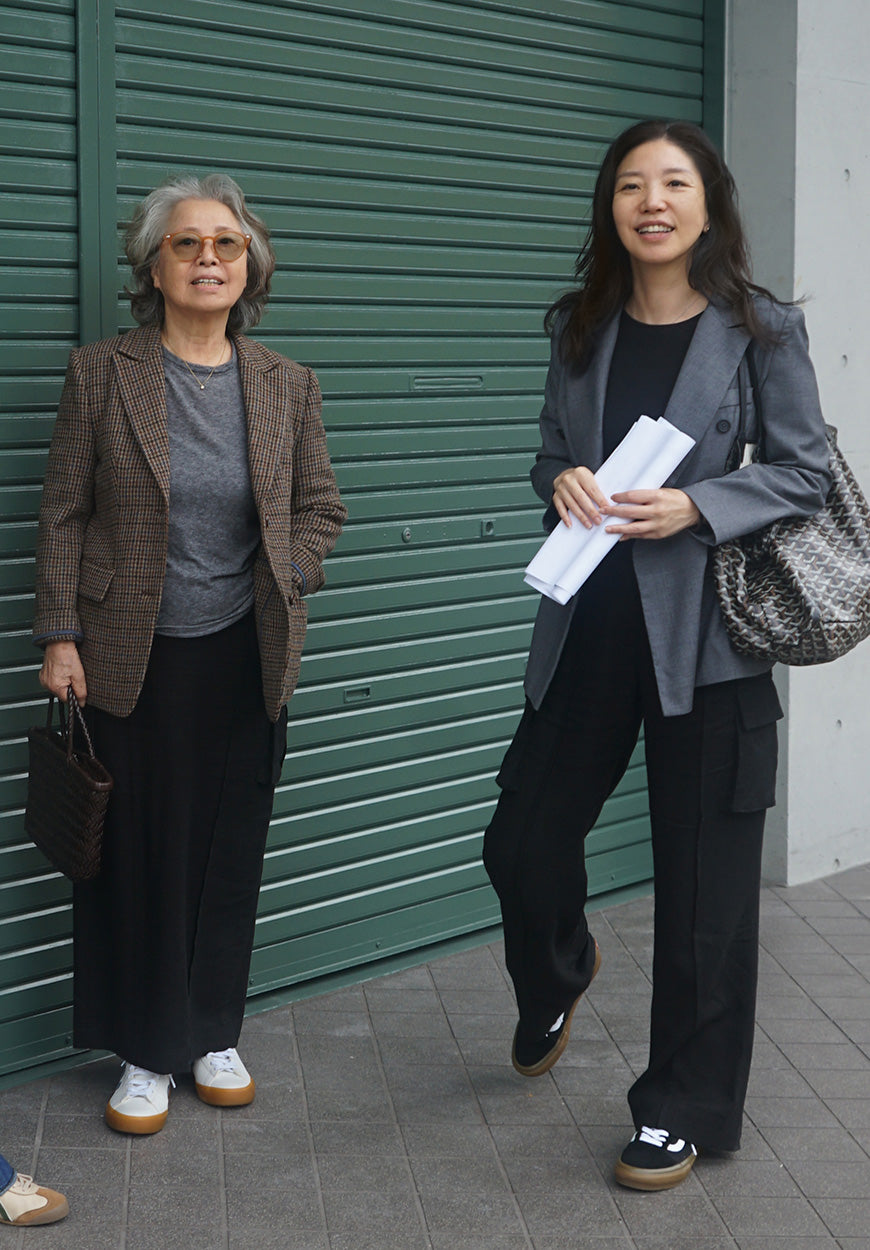 체크 울 언밸런스 블레이저 (다크브라운)