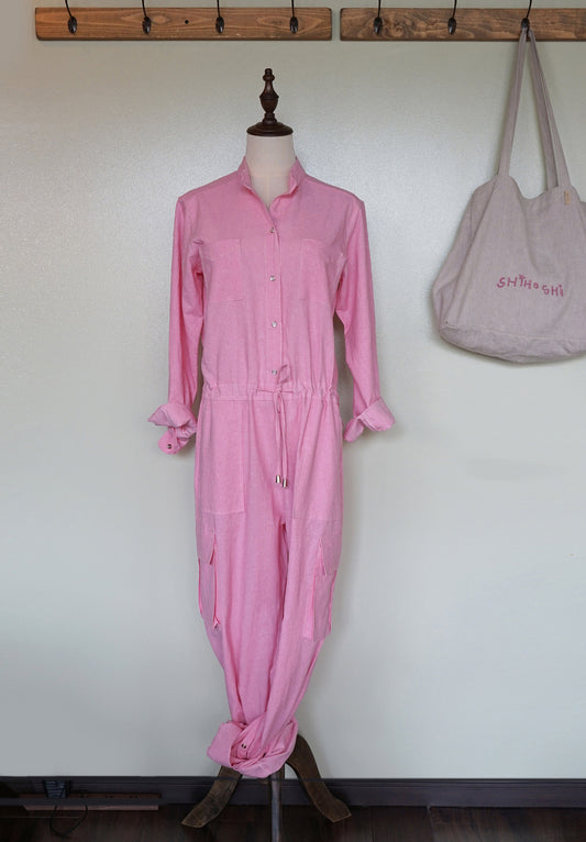 리넨 카고 점프수트 (핑크) (~4월 26일까지 주문가능)